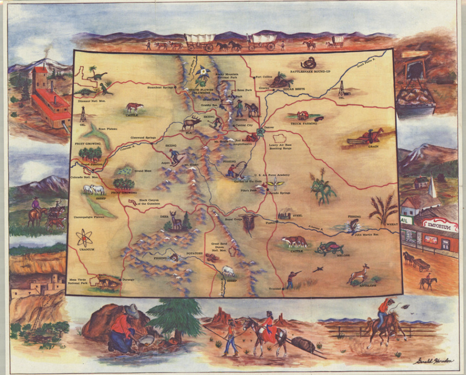 "Colorado: the Centennial State"  La Jolla Map Museum